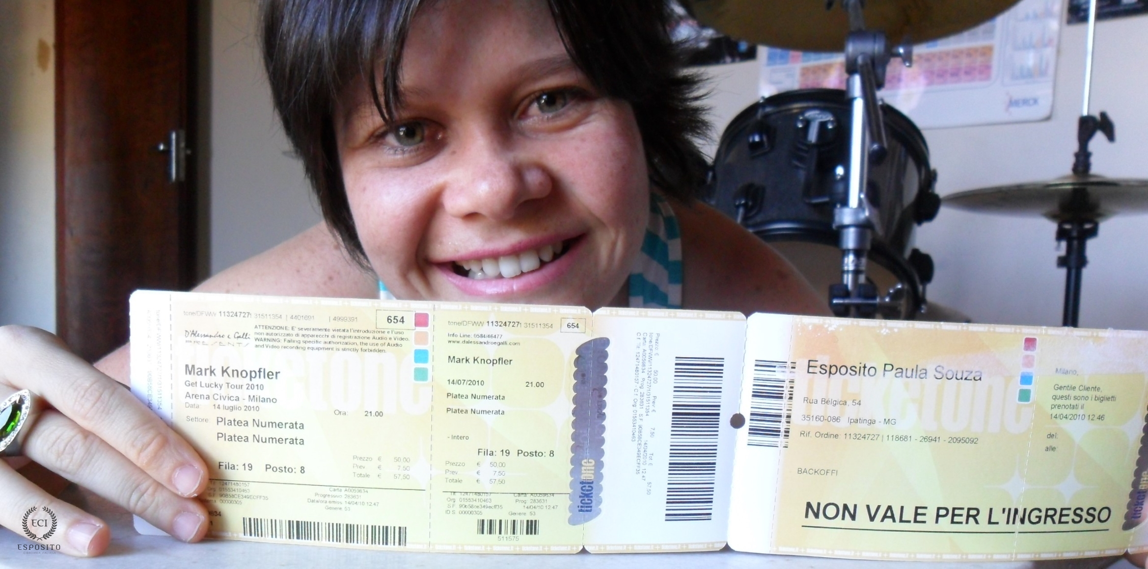 cidadania italiana + mark knopfler ticket get lucky tour 2010